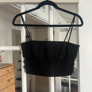 Black crop top with side cut outs